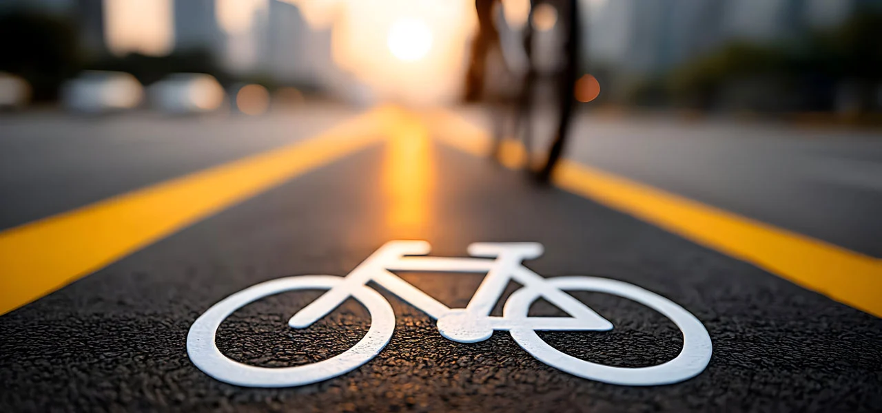 Fahrradsymbol auf Straße